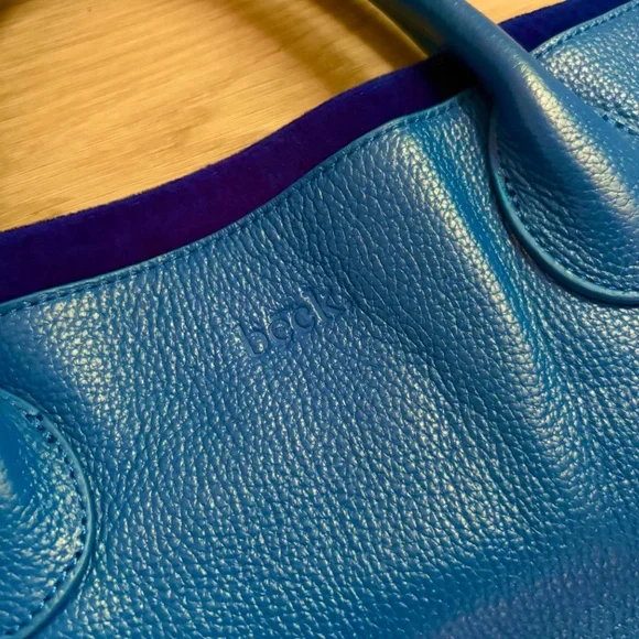 Beck Bag Classic Leather Handbag Tote in Havana Blue - Picture 10 of 16